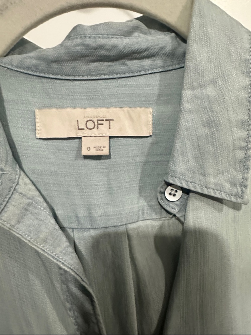 LOFT Sleeveless Chambray Tie-Waist Mini Dress in Light Blue - Picture 2 of 3